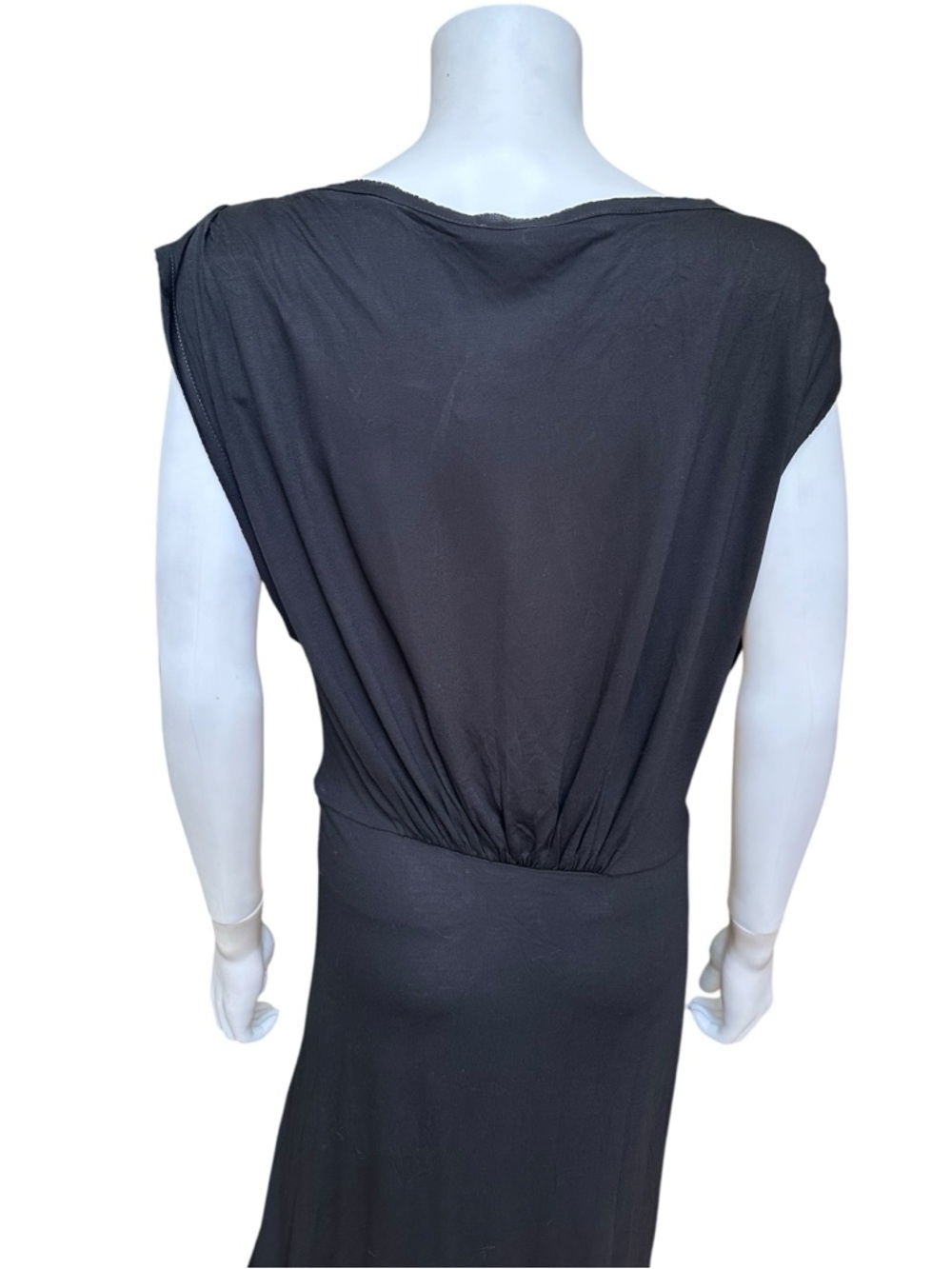 All Saints Muse Black Draped Maxi Dress with Side Slit, L, NWT - Picture 5 of 14